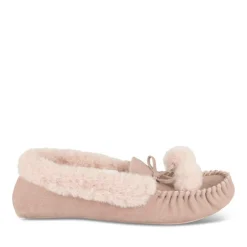 Chaussons ROSE Femme CUIR Motif Uni A Enfiler