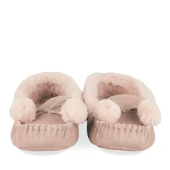 Chaussons ROSE Femme CUIR Motif Uni A Enfiler