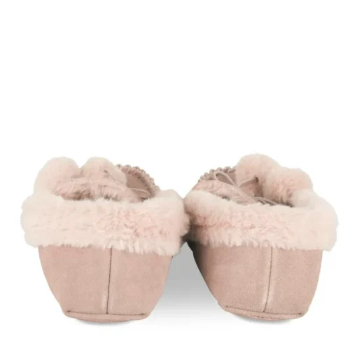 Chaussons ROSE Femme CUIR Motif Uni A Enfiler