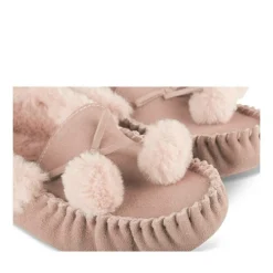 Chaussons ROSE Femme CUIR Motif Uni A Enfiler