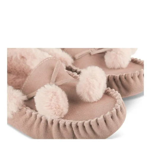 Chaussons ROSE Femme CUIR Motif Uni A Enfiler