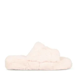 Chaussons ROSE Femme Motif Fausse Fourrure Elastique