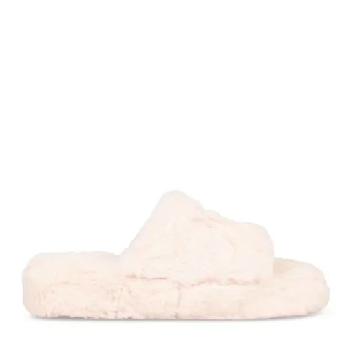 Chaussons ROSE Femme Motif Fausse Fourrure Elastique