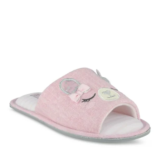 Chaussons ROSE Femme Motif Animal A Enfiler
