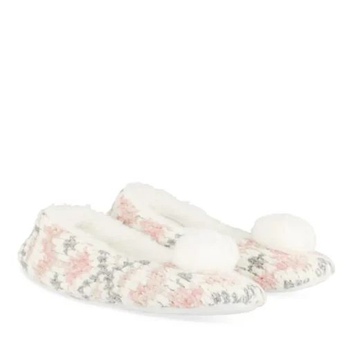 Chaussons ROSE Femme Motif Uni A Enfiler