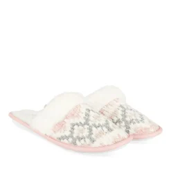 Chaussons ROSE Femme Motif Uni A Enfiler