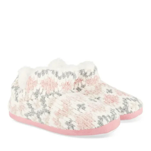 Chaussons ROSE Femme Motif Uni A Enfiler