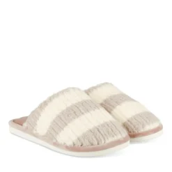 Chaussons ROSE Femme Motif Uni A Enfiler
