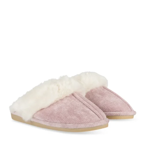 Chaussons ROSE Femme Motif Uni A Enfiler