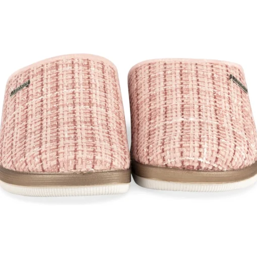 Chaussons ROSE Femme Motif Uni A Enfiler
