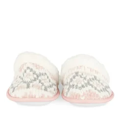 Chaussons ROSE Femme Motif Uni A Enfiler