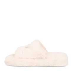 Chaussons ROSE Femme Motif Fausse Fourrure Elastique