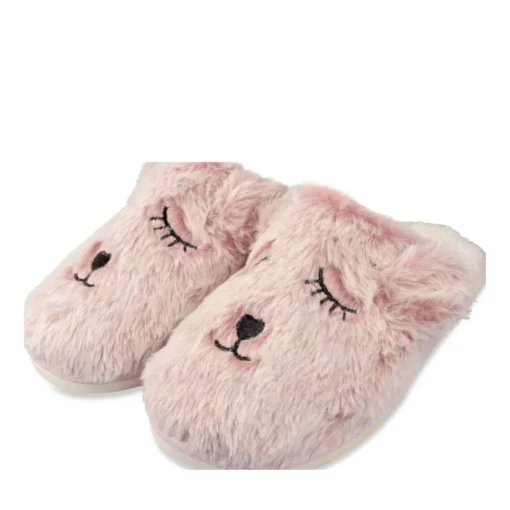 Chaussons ROSE Femme Motif Animal A Enfiler