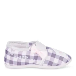 Chaussons ROSE Fille Motif Carreaux Elastique