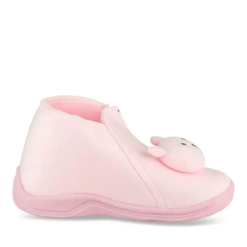 Chaussons ROSE Fille Motif Animal Fermeture éclair