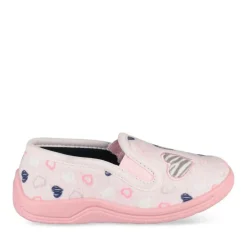 Chaussons ROSE Fille Motif Coeurs A Enfiler