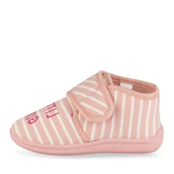 Chaussons ROSE Fille Motif Rayures Scratch