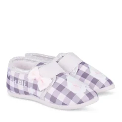 Chaussons ROSE Fille Motif Carreaux Elastique