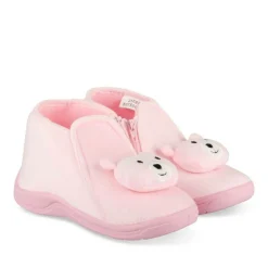 Chaussons ROSE Fille Motif Animal Fermeture éclair