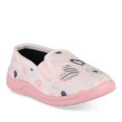 Chaussons ROSE Fille Motif Coeurs A Enfiler