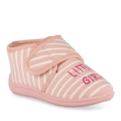 Chaussons ROSE Fille Motif Rayures Scratch