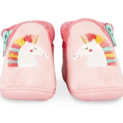 Chaussons ROSE Fille Motif Uni Fermeture éclair