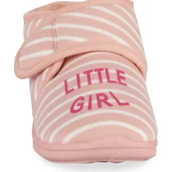 Chaussons ROSE Fille Motif Rayures Scratch