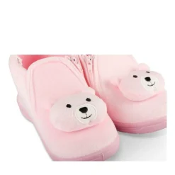 Chaussons ROSE Fille Motif Animal Fermeture éclair