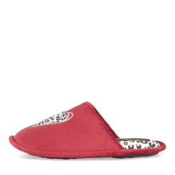 Chaussons ROUGE Femme Motif Animal A Enfiler