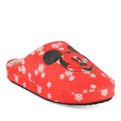 Chaussons ROUGE Femme Motif Carreaux A Enfiler
