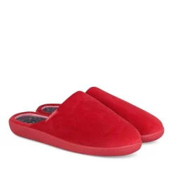 Chaussons ROUGE Femme Motif Uni A Enfiler