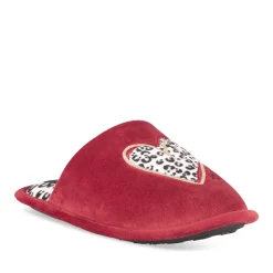 Chaussons ROUGE Femme Motif Animal A Enfiler