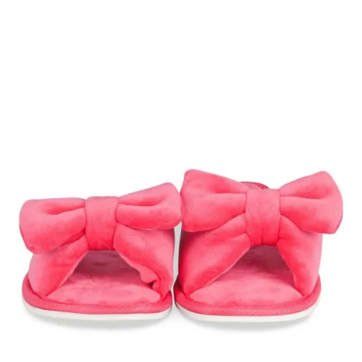 Chaussons ROUGE Femme Motif Uni A Enfiler