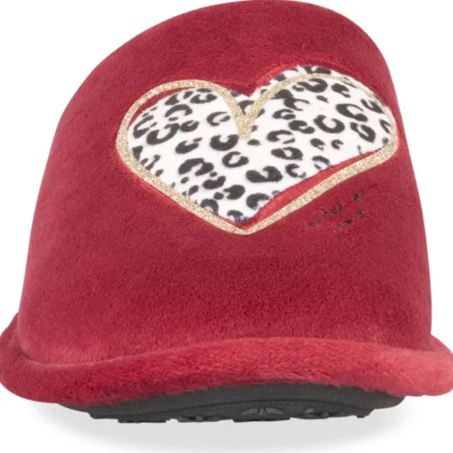 Chaussons ROUGE Femme Motif Animal A Enfiler