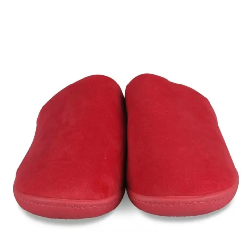 Chaussons ROUGE Femme Motif Uni A Enfiler