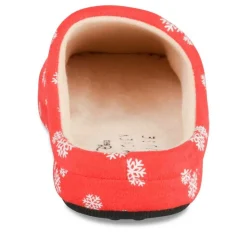 Chaussons ROUGE Femme Motif Carreaux A Enfiler