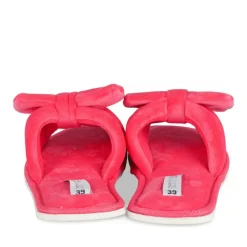 Chaussons ROUGE Femme Motif Uni A Enfiler