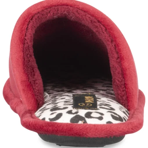 Chaussons ROUGE Femme Motif Animal A Enfiler