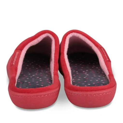 Chaussons ROUGE Femme Motif Uni A Enfiler