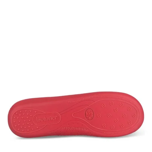Chaussons ROUGE Femme Motif Uni A Enfiler