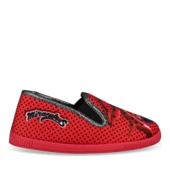 Chaussons ROUGE Fille Motif A Pois A Enfiler