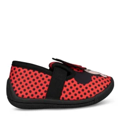 Chaussons ROUGE Fille Motif A Pois A Enfiler