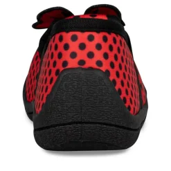 Chaussons ROUGE Fille Motif A Pois A Enfiler