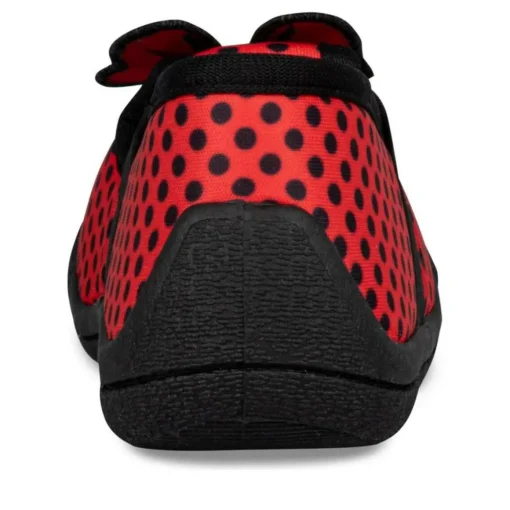 Chaussons ROUGE Fille Motif A Pois A Enfiler