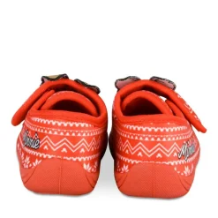 Chaussons ROUGE Fille Motif Uni Scratch