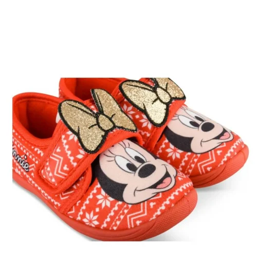 Chaussons ROUGE Fille Motif Uni Scratch