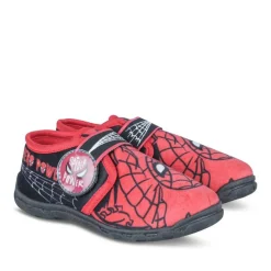 Chaussons ROUGE Garçon Motif Uni Scratch