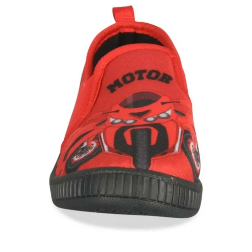 Chaussons ROUGE Garçon Motif Uni A Enfiler