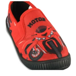 Chaussons ROUGE Garçon Motif Uni A Enfiler