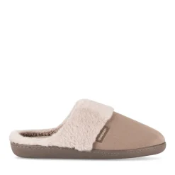 Chaussons TAUPE Femme Motif Uni A Enfiler